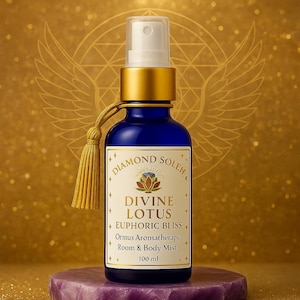 Blue Lotus Ormus Mist for Energy Clearing, Relaxation & Rituals | Aromatherapy Spray with Sacred Crystals + FREE Gift