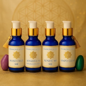 Monoatomic Gold Facial Cream Set: Hyaluronic Acid & 24K Gold, Reiki-Infused