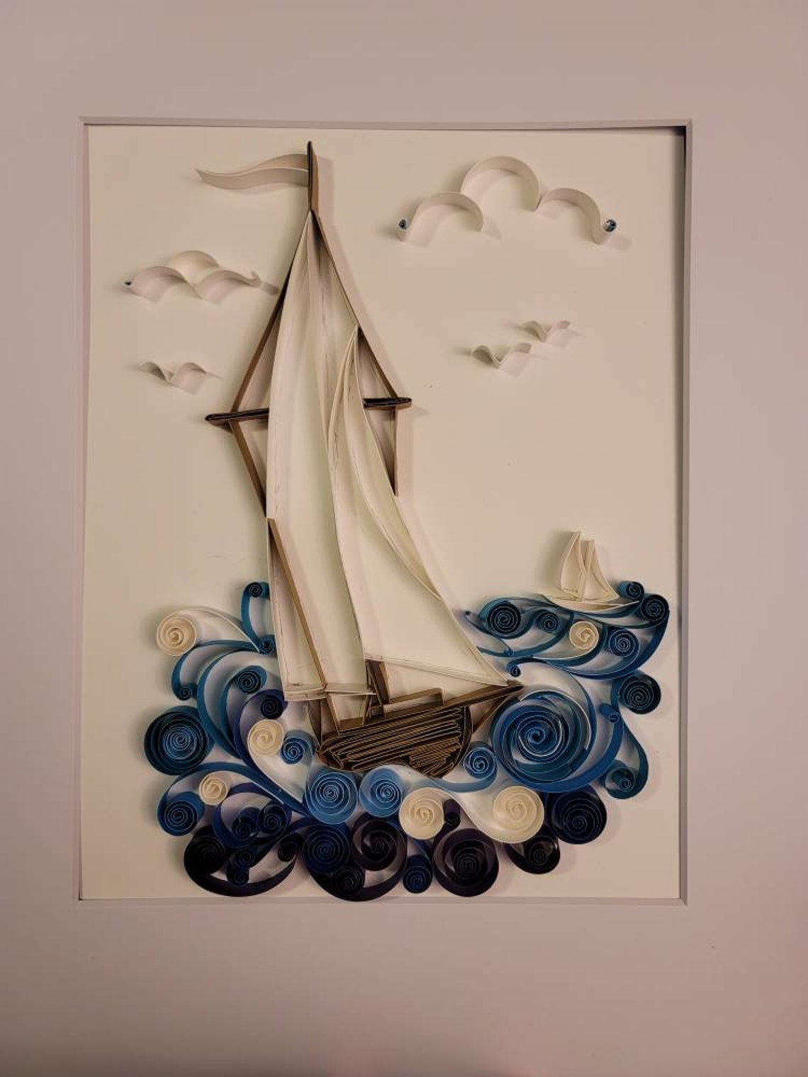 Sailing Boat. Yacht. Quilling. Etsy