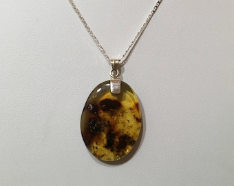 Authentic Dominican Handmade Multi-Colored Amber Necklace in 925 Silver