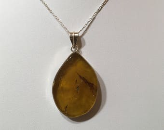 Authentic Dominican Handmade Amber Necklace in 925 Silver