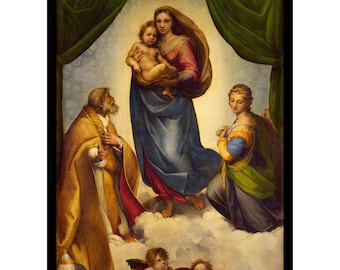 Rafaëls Sixtijnse Madonna-afdruk: renaissancekunst aan de muur (digitale download)