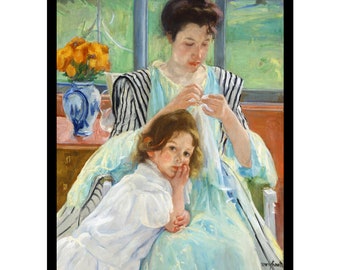 Mary Cassatt Young Mother Sewing Digital Print