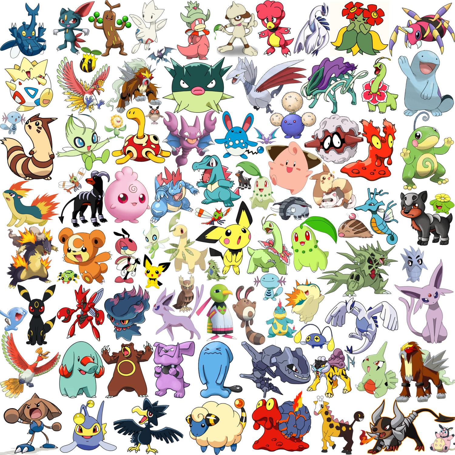 第二世代ポケモンのクリップアート＆シルエット280点セット（デジタル