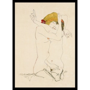 Egon Schiele Two Women Embracing Digital Print