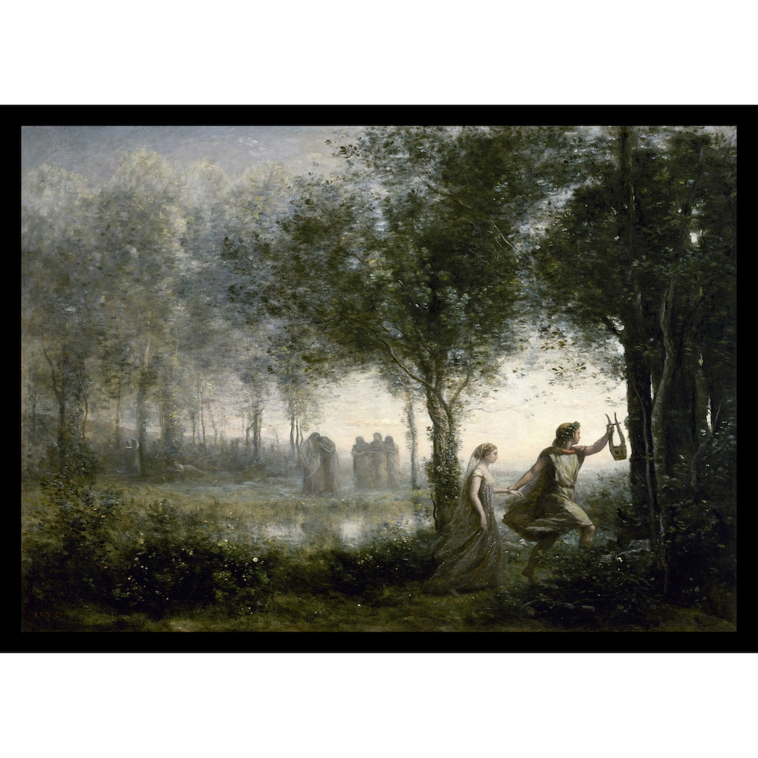 Yomcut Leinwand-Kunst 'Orpheus Führt Eurydike' – 30 X [Höhe] Cm, Griechische Mythologie, Vintage-Dekoration