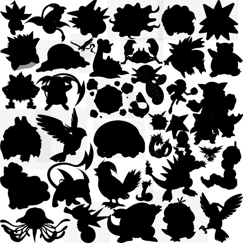 510 First Generation Pokemon Clipart and Silhouette Pokemon Clipart Pokemon Silhouette Pokemon ...