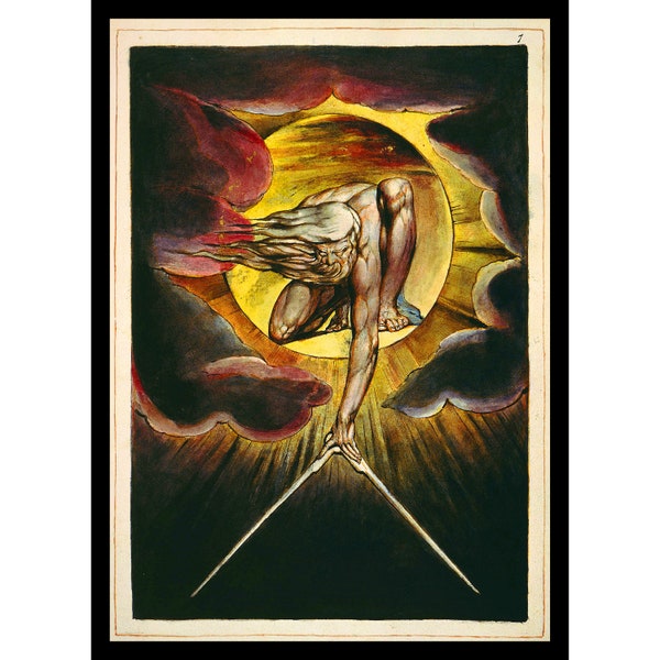 William Blake The Ancient of Days Digital Print Ancient of Days Setting a Compass to the Earth Printable Art