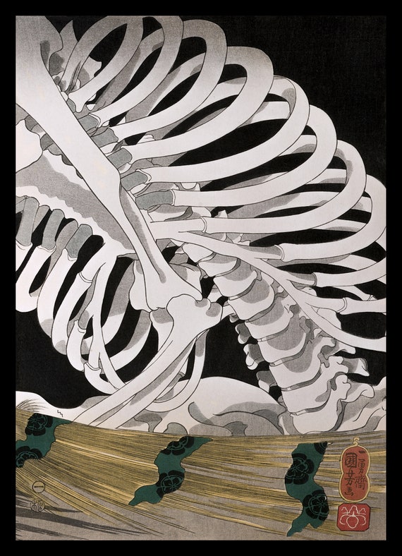 髑髏図 Utagawa Kuniyoshi Takiyasha the Witch and the Skeleton