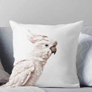 Cockatoo Cushion Cover - Australian Bird - Wildlife - Native - Bird Cushion - Decorative - Neutral Tone - Great Gift - New