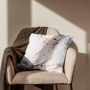 Galah Cushion Cover - Australian Bird - Wildlife - Native - Bird Cushion - Cockatoo - Neutral Tone - Great Gift - New
