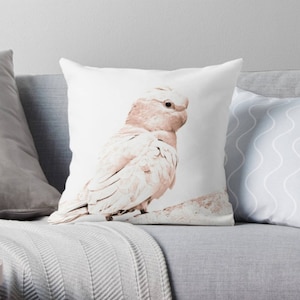 Housse de coussin Galah - Oiseau australien - Faune - Indigène - Coussin pour oiseau - Cacatoès - Ton neutre - Grand cadeau - Nouveau