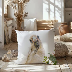 Corella Cockatoo Cushion Cover - Australian Wildlife - Native Bird - Decor - Neutral Tone - Gifts for Nature and Bird Lovers - New