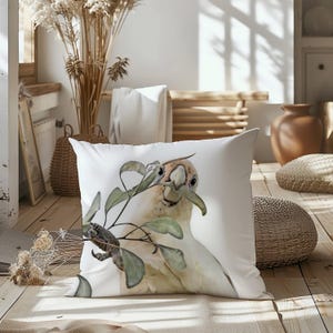 Little Corella Cushion Cover - Australian Bird - Wildlife - Native - Bird Cushion - Decorative - Neutral Tone - Great Gift - New