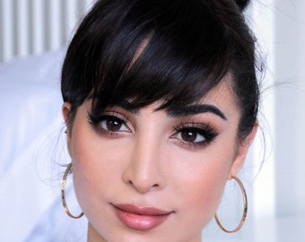 Clip-In Human Hair Bangs Extension – Natural Face Framing Fringe
