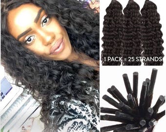 Curly  Fusion I-Tip Keratin Hair Extensions, 100% Remy Human Hair Extensions