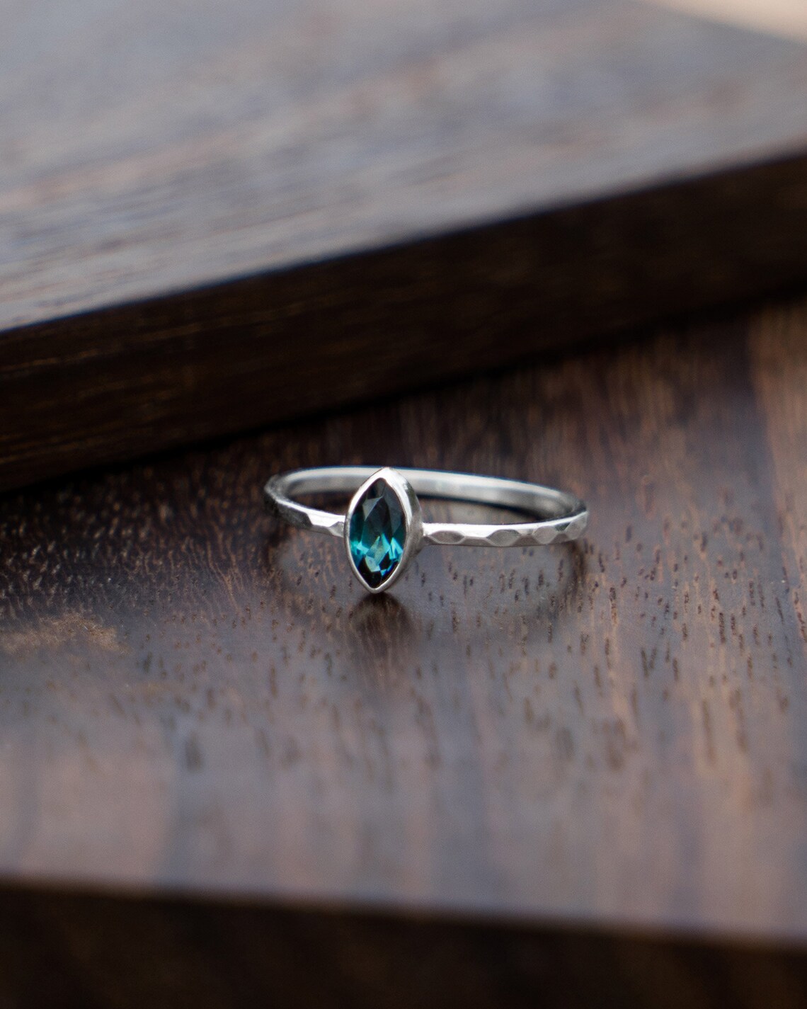 Blue tourmaline engagement ring 14k gold elegant ring Etsy