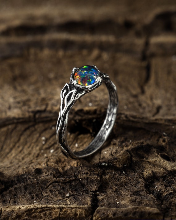 Solid White Australian Opal Ring - Nepogodova New Zealand Fashion Jewellery  Store