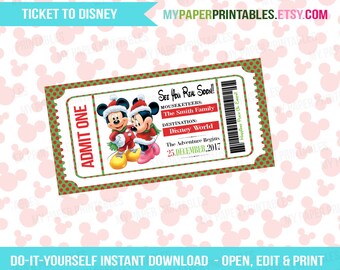 disney boarding pass etsy