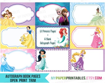disney autograph book printable diy instant download disney etsy