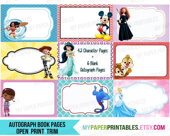 Disney Autograph Book Printable DIY INSTANT DOWNLOAD Disney Etsy disney-autograph-book-printable-diy-instant-download-disney-etsy
