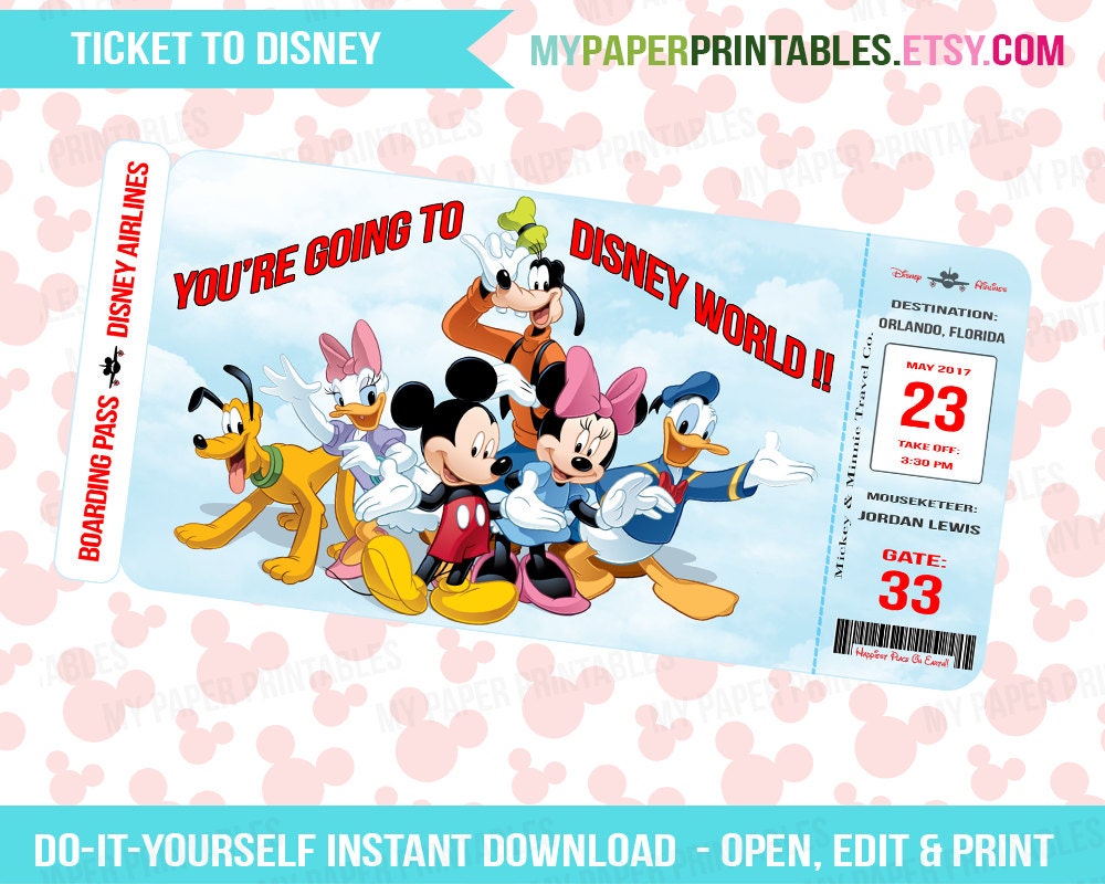 Luscious image throughout disney world printable tickets Striking image with disney world printable tickets