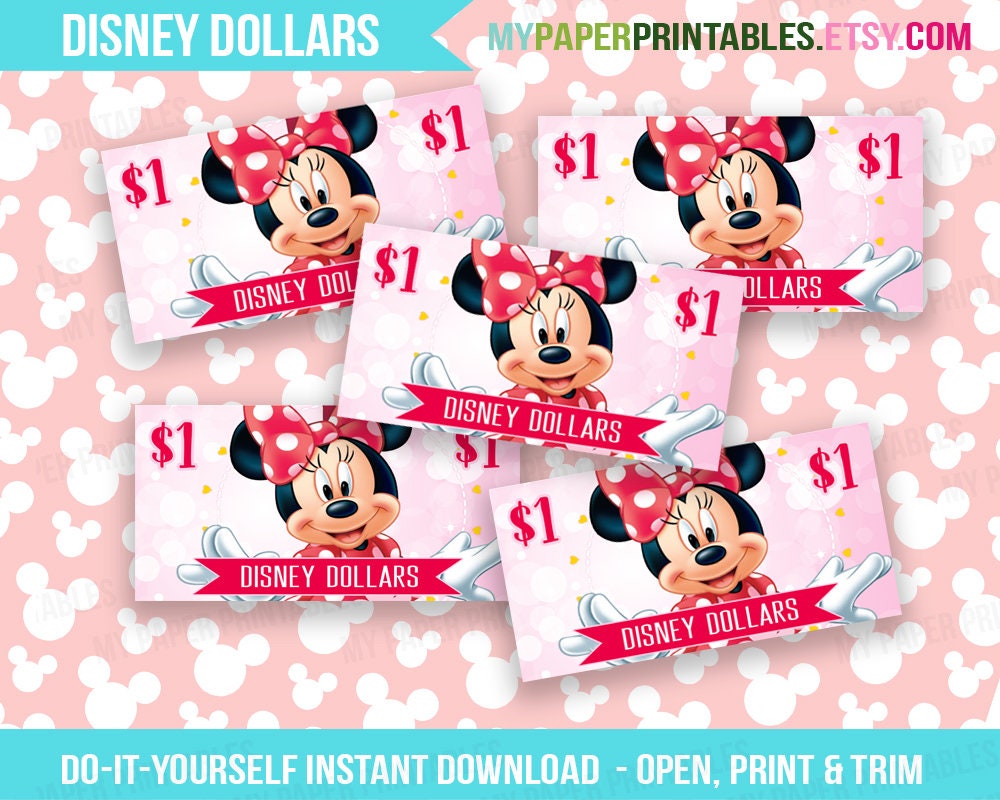 Printable Disney Dollars INSTANT DOWNLOAD Disney World | Etsy