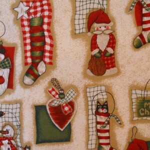 Handmade Ornaments Fabric -- Classic Santa, Snowman, Stocking & More