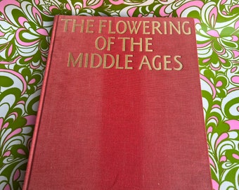 1966 "The Flowering of the Middle Ages" canvas covered coffee table book - FREE SHIPPING