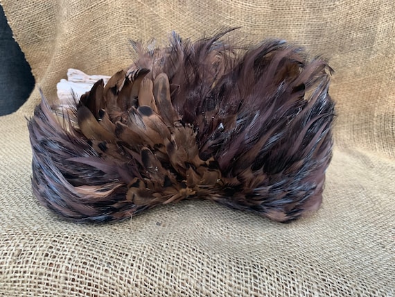 vintage 1940s pheasant feather hat - FREE SHIPPING - image 1