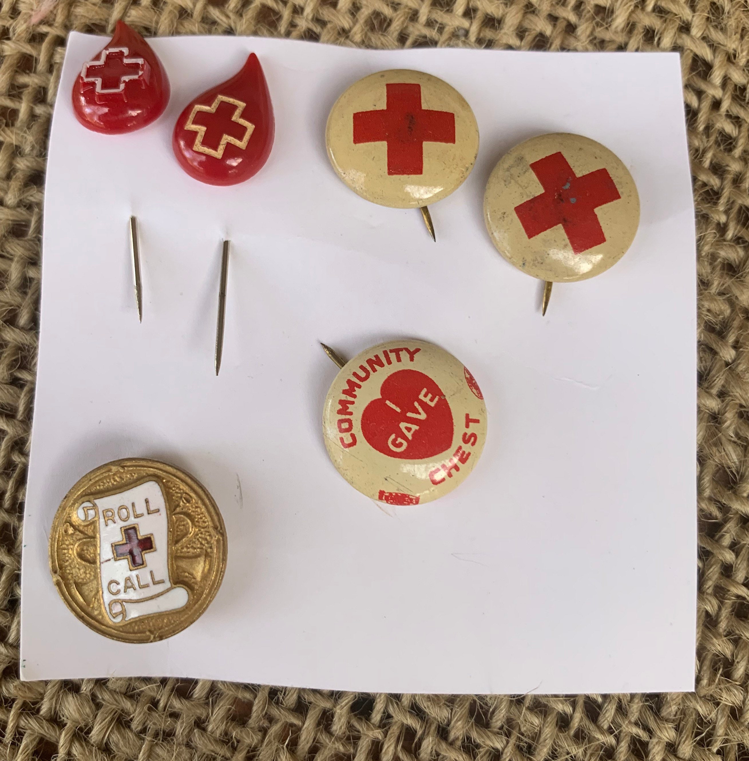 Vintage Red Cross Pin - Etsy