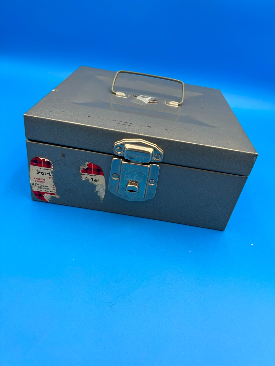 Vintage Portable Silver Gray Hamilton Skotch File Lock Box 1970s With ...