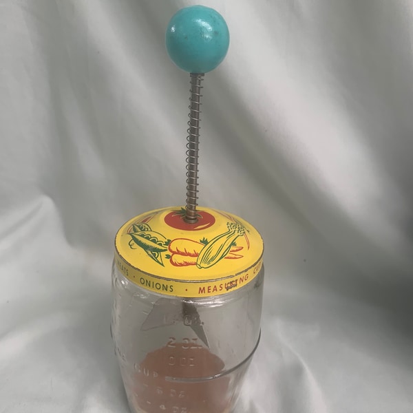 vintage 1940s food and nut chopper jar attachment; starlite design - FREE SHIPPING