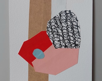 Abstract Paper Cut Collage: Modern Geometric Wall Art, A5