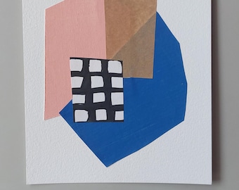 Abstract Paper Cut Collage: A5 Modern Geometric Wall Art