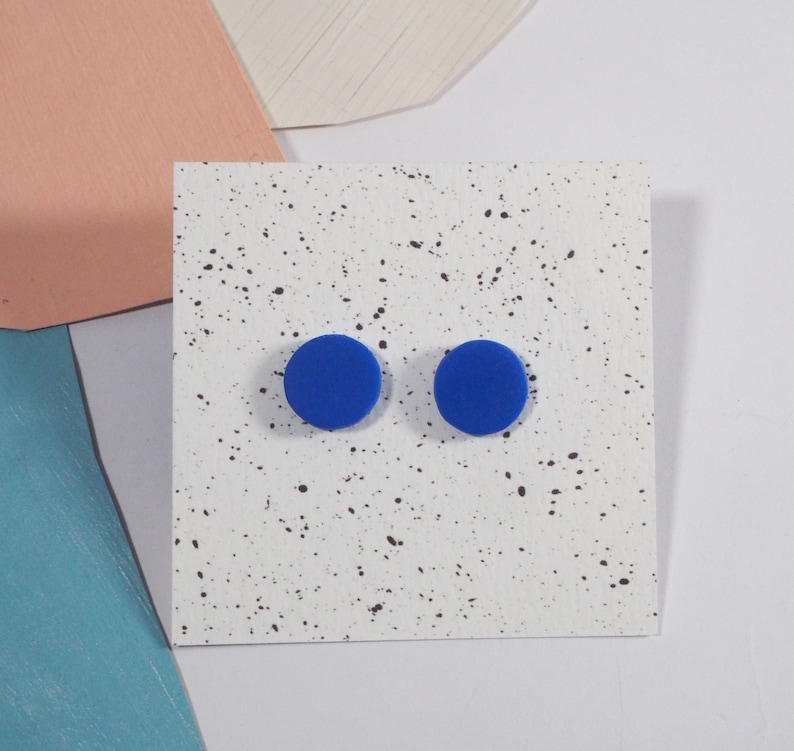 Colour stud earrings, small round earrings, simple single colour studs, small circular earrings image 7