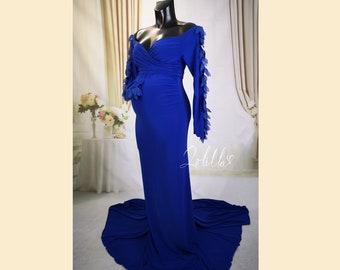royal blue dress baby shower