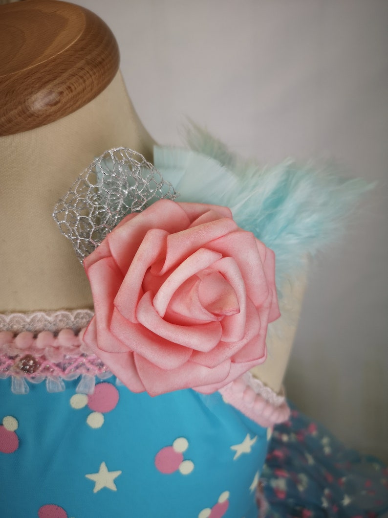 Romantic girl dress with train,frilly,hand made junior dress Unique G14 dress for fine art portrai photography,couture gown RTS