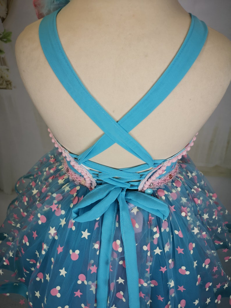Romantic girl dress with train,frilly,hand made junior dress Unique G14 dress for fine art portrai photography,couture gown RTS