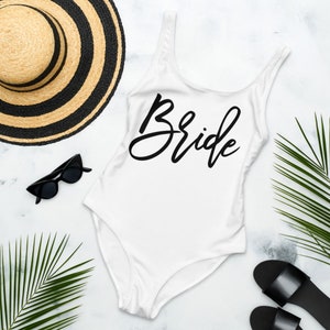 Bride One-Piece Swimsuit bachelorette party swimsuits, barbie bachelorette swimsuits, barbie swimsuits, barbie themed bachelorette