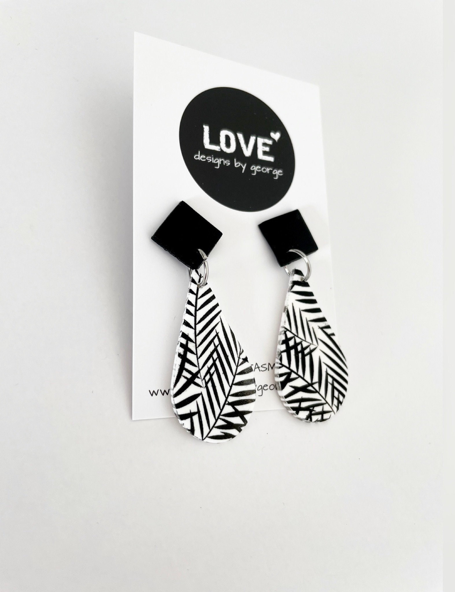 Black White Polymer Clay Earrings