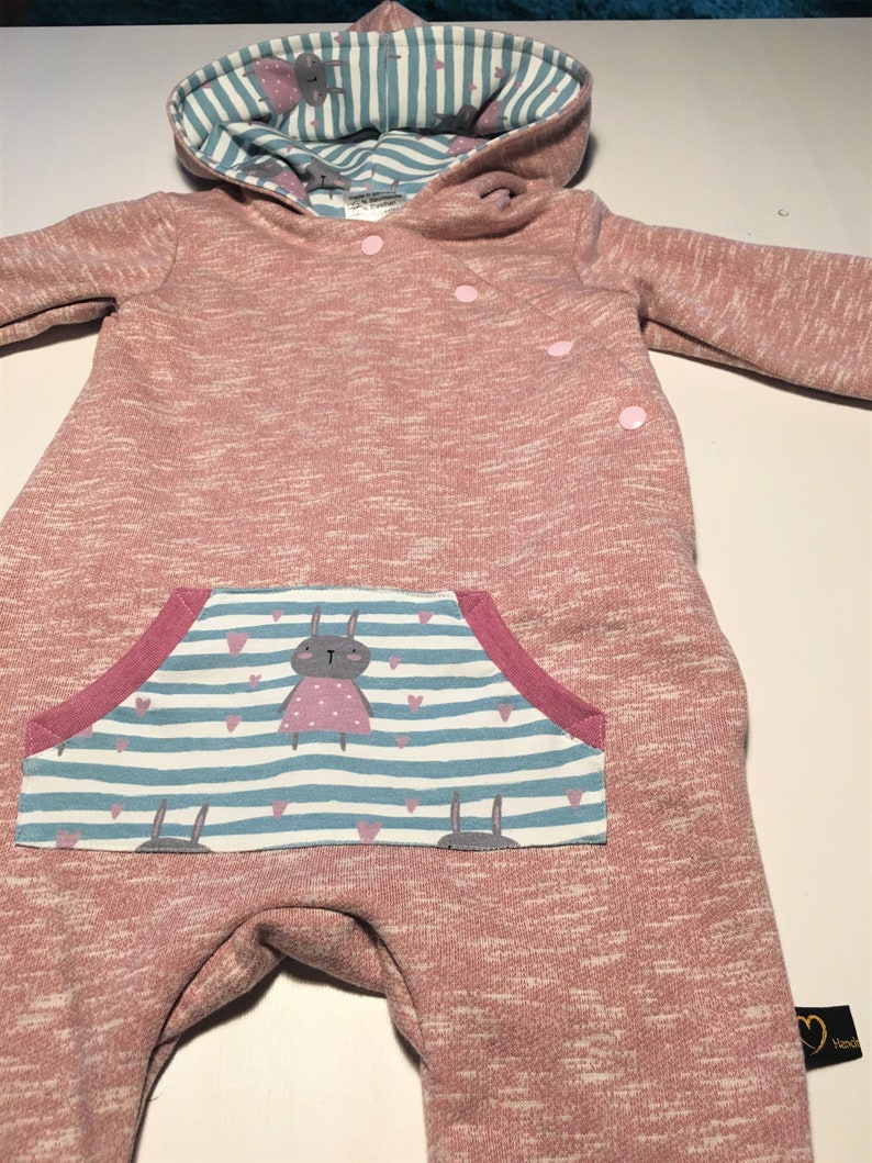 suit 74 Baby Overall Hare from Sweat in size 74 pink girl newborn Gr jumpsuit baby gift