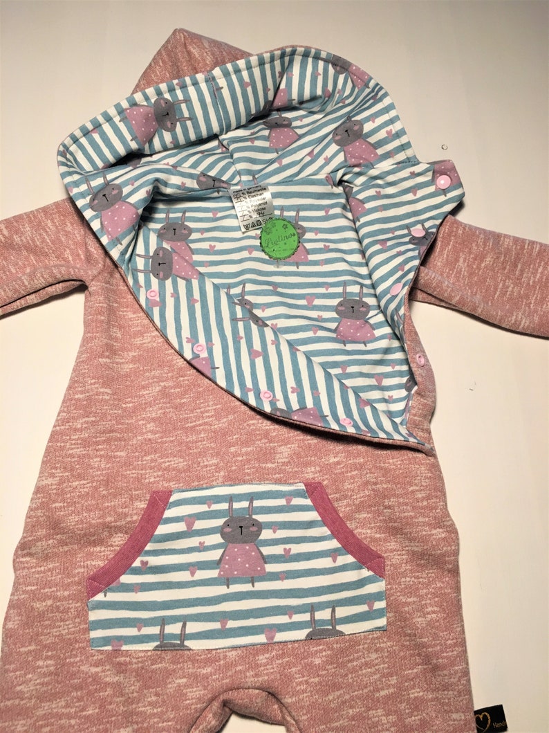 suit 74 Baby Overall Hare from Sweat in size 74 pink girl newborn Gr jumpsuit baby gift
