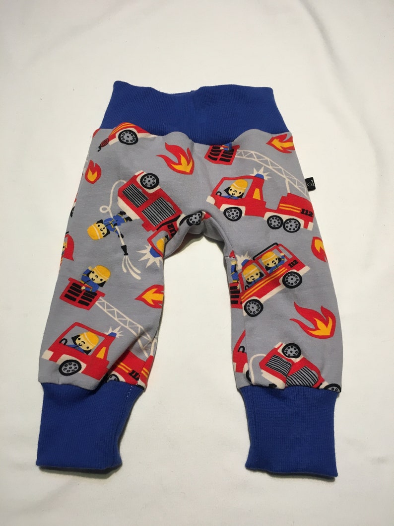 unisex baby boy 56 baby pants fire brigade made of cotton jersey in size 56 Size newborn outfit watchtold pants auto baby boy