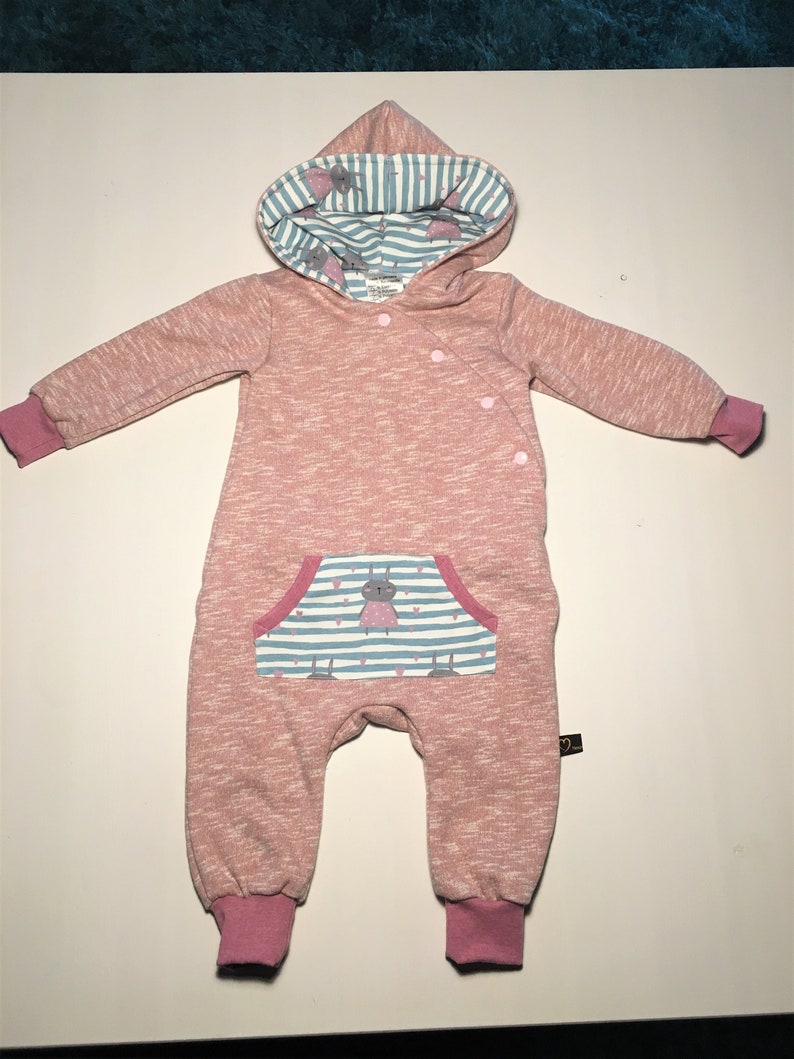 suit 74 Baby Overall Hare from Sweat in size 74 pink girl newborn Gr jumpsuit baby gift