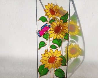 Lady Bug Suncatcher Stained Glass Window Hanging Modern Decor