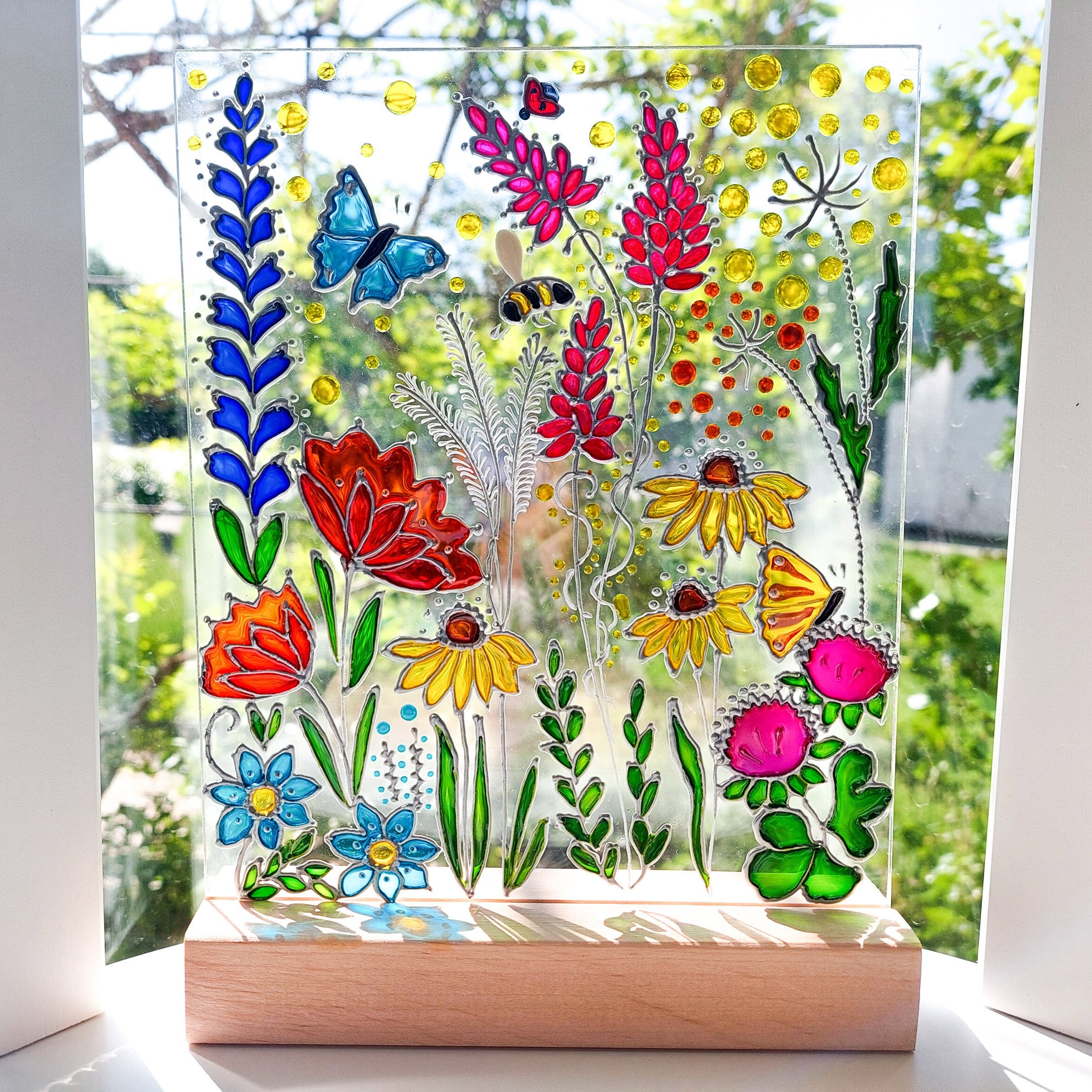 Sunflower Staned Glass Wndow Hangng,sunflower Brthday Party
