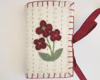 Hand Embroidered Appliqued Needle Book