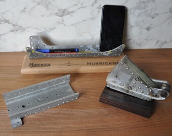 WW2 Hawker Hurricane aircraft desk pen or phone tidy and decorative wing relics