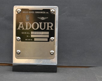 Rolls Royce ADOUR Aircraft Engine Data Plate